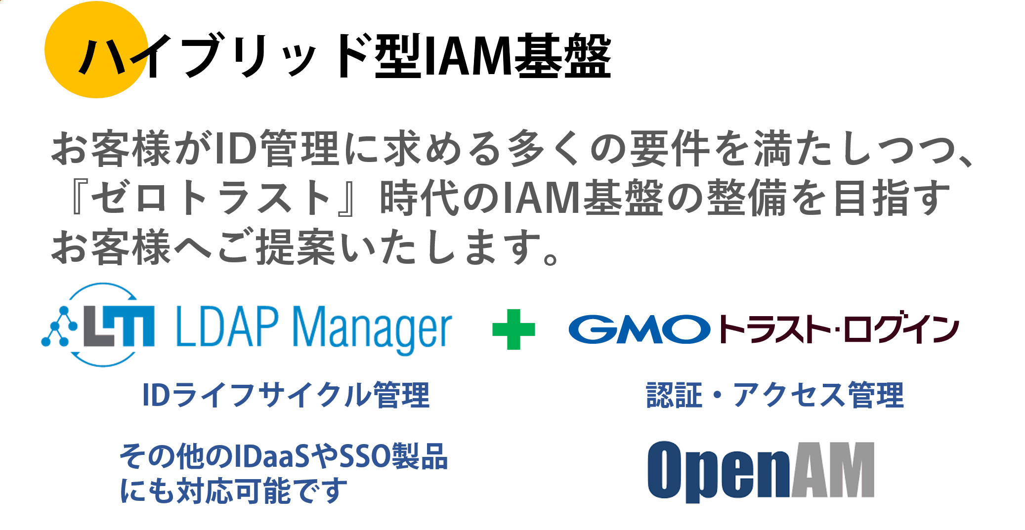 お客様がID管理に求める多くの要件を満たしつつ、ゼロトラスト時代のIAM基盤の整備を目指すお客様へご提案いたします | LDAP＋GMOトラストログイン